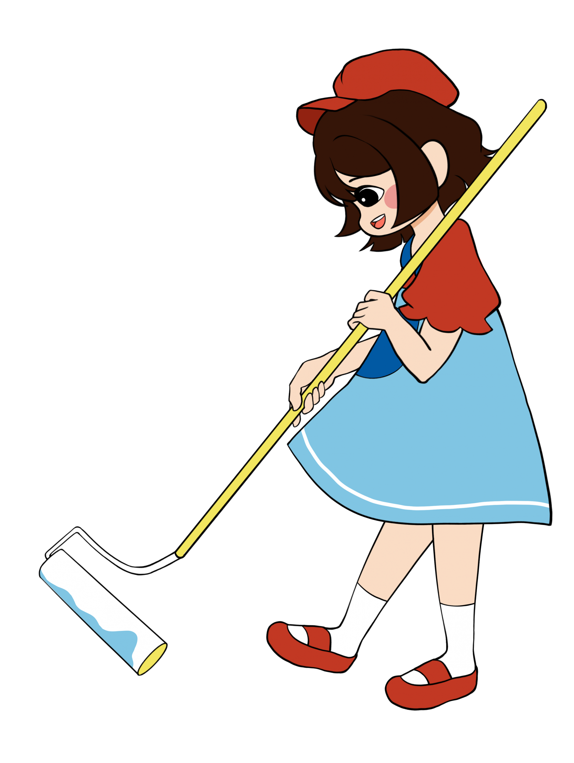 Girl Painting Vector 1